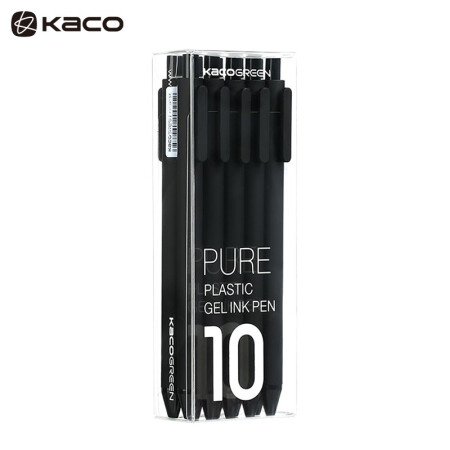 KACO PURE书源彩色中性笔0.5磨砂笔杆 黑芯10支/盒（笔杆颜色10色随机发）