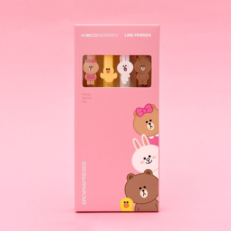 KACO BRIDGE 锐吉 中性笔 4 支彩盒装- IP 款（LINE FRIENDS）