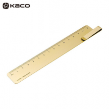 KACO RUMA书签尺15cm 刻度尺书签夹子 金色