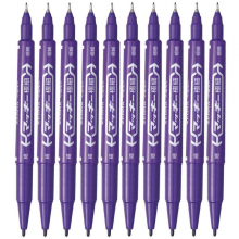斑马 油性双头记号笔 YYTS5小双头笔 彩色 紫色 10支装