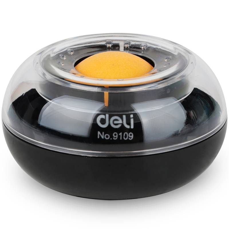 得力（deli）湿手器 海绵缸 点钞沾手水缸粘手器 印章盒/印章垫财务/银行 办公用品 9109 湿手器 黑色