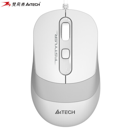 双飞燕（A4TECH）FM10 飞时代 有线鼠标 笔记本台式电脑办公家用便携鼠标 防滑双色裙翼 USB接口 象牙白