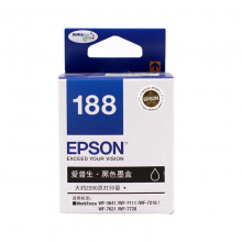 爱普生（EPSON）188墨盒 适用WF-3641/7111/7621/7728/7218打印机墨水 T1881黑色墨盒