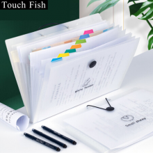 Touch Fish A4多层文件夹初中高中学生试卷夹考试资料收纳册大容量透明考卷分类整理神器风琴包 风琴试卷夹（8格）2本装