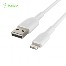 Belkin贝尔金MFi认证充电数据线适用于苹果iPhone12 A转Lighting 1米白色 PVC款