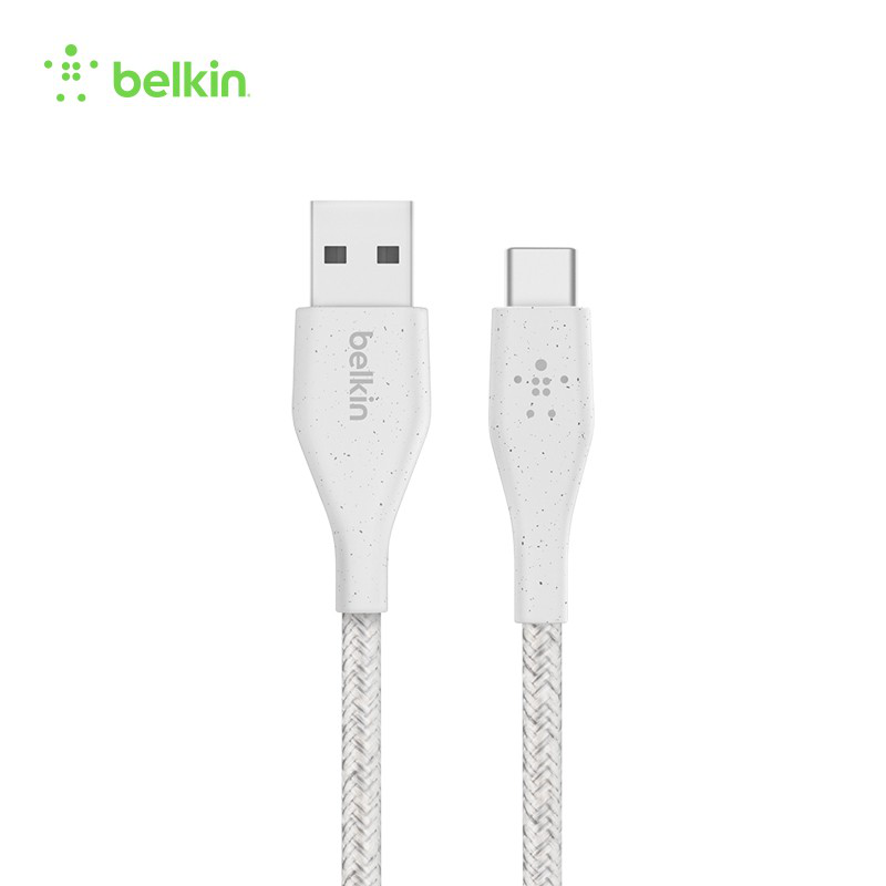 Belikin贝尔金充电数据线编制材质抗拉耐磨支持PD快充TYPE-C适用华为三星小米编织数据线 白色1.2米