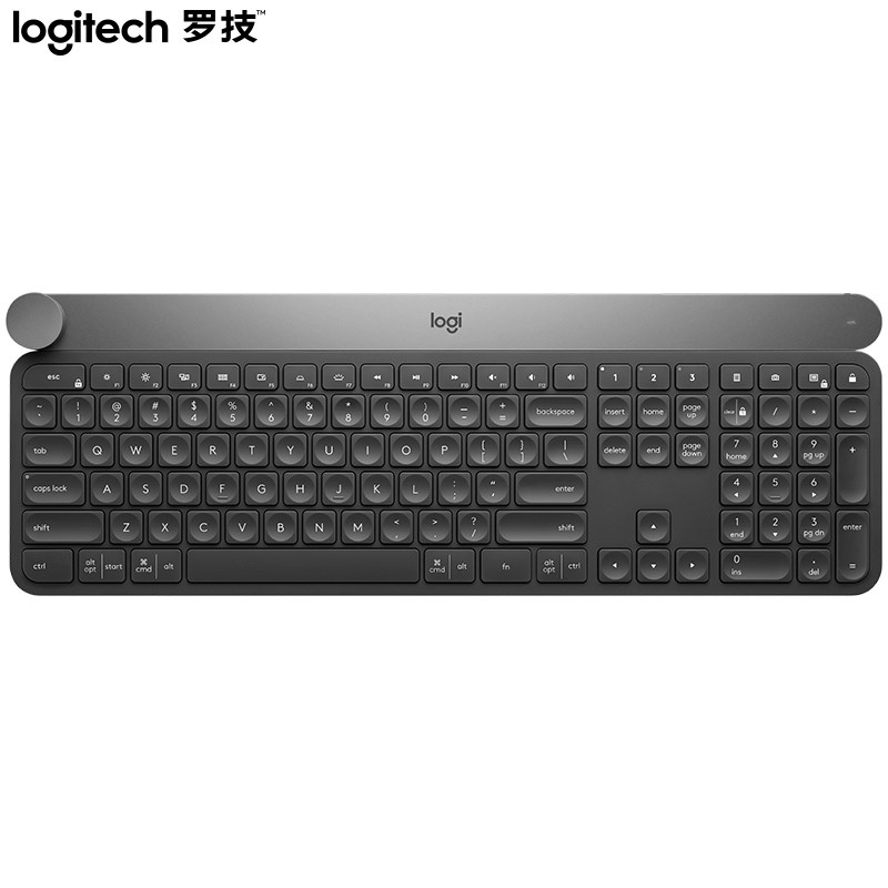 罗技（Logitech） Craft 无线蓝牙键盘 办公键盘 超薄 带优联 深灰色 旗舰款 【Craft】无线蓝牙/超薄/带旋钮