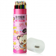 正品得力文具 得力7014彩色铅笔 24色彩色铅笔 绘画铅笔 带卷笔刀