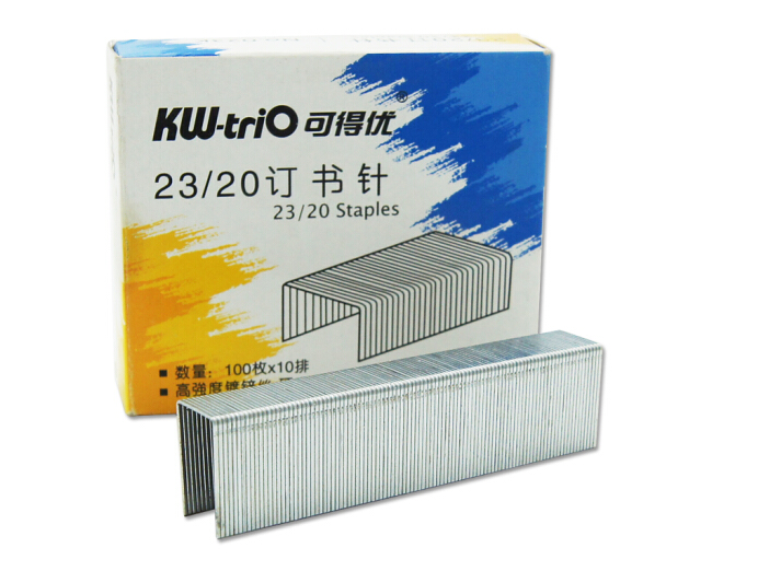 可得优（KW-triO） 镀锌丝订书钉 订书针 1000枚/盒 23/20