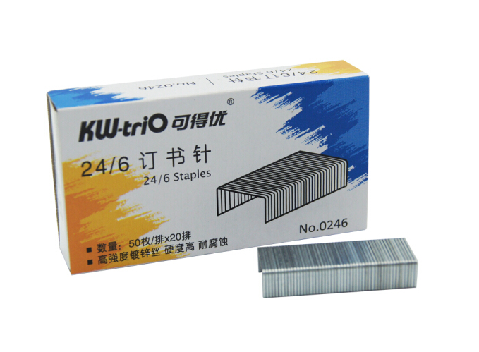 可得优（KW-triO） 镀锌丝订书钉 订书针 1000枚/盒 10号