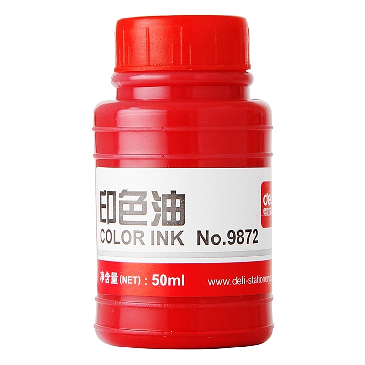 得力印色油9872快干印台 办公财务 50g 快干印油