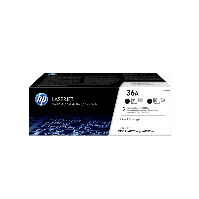 惠普HP 36A 黑色原装 LaserJet 硒鼓（每包 2 个）