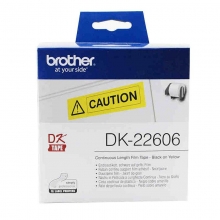 兄弟（brother）DK-22606 标签带62mm*15.24m黄底/黑字(菲林)热敏标签打印纸不干胶