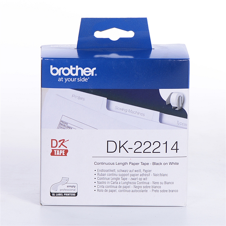 兄弟（brother）DK-22214 标签带12mm*30.48m白底/黑字(纸质)热敏标签打印纸不干胶