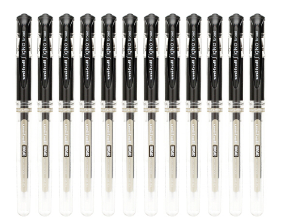 三菱(Uni)  中性笔替芯 UMR-10 适用UM-153 1.0mm 黑色 12支装  