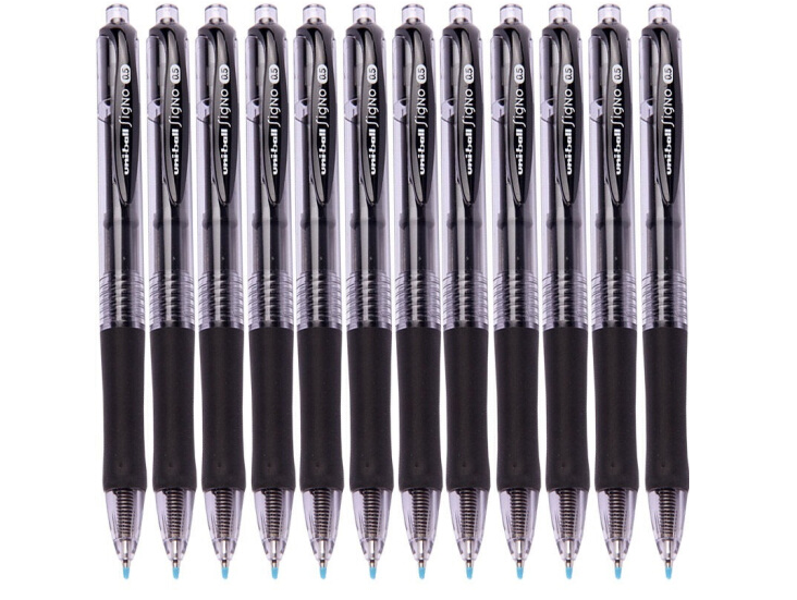 三菱  UMN-152按动中性笔 0.5mm双珠啫喱笔学生考试签字笔(替芯UMR-85) 黑色 10支