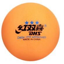 红双喜(DHS)乒乓球 赛顶40+新材料有缝球 黄色三星球 10只装
