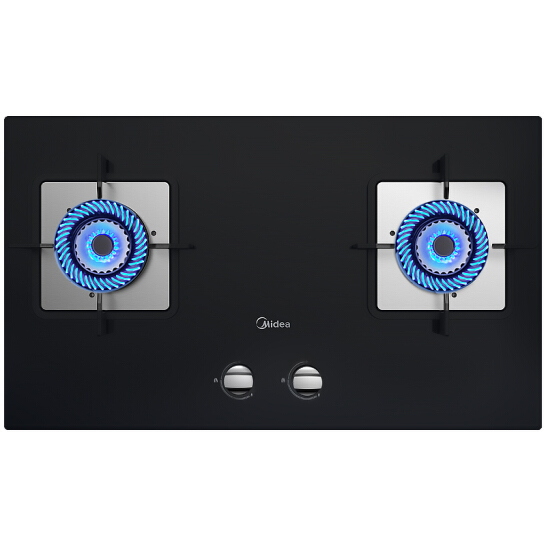 美的（Midea）燃气灶 黑晶面板 钢化玻璃 多重防护 大火力 JZT-Q216B （天然气）