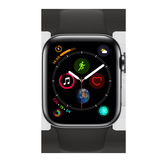 Apple Watch Series 4苹果智能手表（GPS+蜂窝款 44毫米深空灰色铝金属表壳 黑