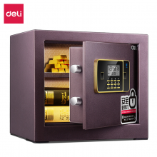 得力（deli）保险柜 高36CM电子密码保险箱 办公家用保管箱 全钢防盗 震动报警 至尊金贵331