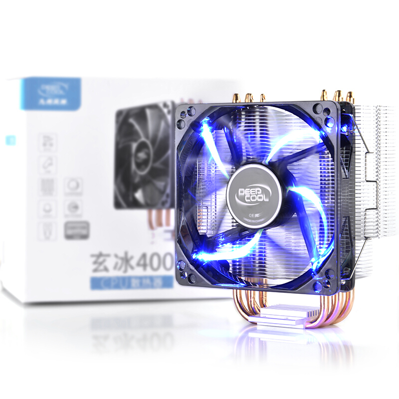 九州风神（DEEPCOOL） 玄冰400 CPU散热器（多平台/支持AM4/4热管/智能温控/发蓝光
