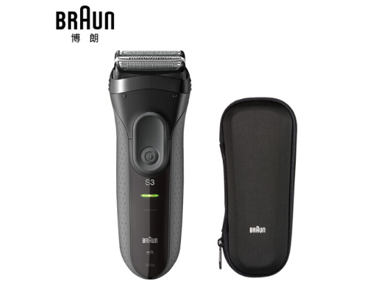博朗（BRAUN）电动剃须刀全身水洗往复式刮胡刀德国进口三刀头3系3000s温和剃净