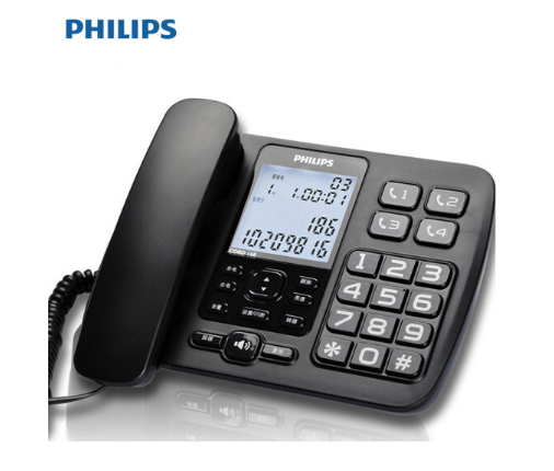 飞利浦(PHILIPS）电话机座机 固定电话 办公家用 来电报号 大屏大按键 老人机 CORD168