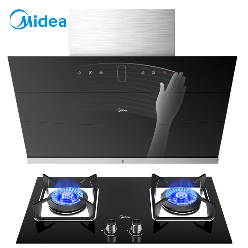 美的（Midea）侧吸抽油烟机 燃气灶 烟灶套装  J21+Q39-T