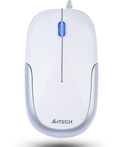  双飞燕（A4TECH) N-110 鼠标 有线鼠标 办公鼠标 便携鼠标 对称鼠标 超薄 时尚 银白色