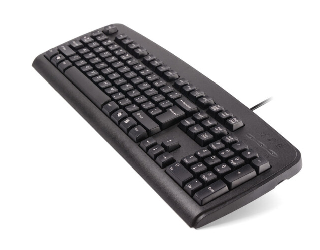 双飞燕（A4TECH） KB-8PS2 键盘 有线键盘 办公键盘 防溅水 PS2接口台式机专用 黑色