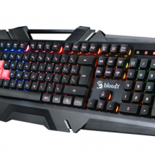  双飞燕 （A4TECH）B150N血手幽灵 键盘 有线键盘 游戏键盘 全尺寸 虹彩背光 背光键盘 黑色