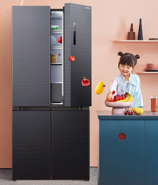 美的(Midea)503升果润维C十字对开门四开门母婴保鲜双变频风冷无霜一级能效智能一体电冰箱BCD-503WSPZM(E)