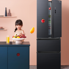 美的(Midea)323升 果润维C多门四门对开母婴保鲜冰箱双变频一级风冷无霜智能家用小电冰箱BCD-323WFPZM(E)
