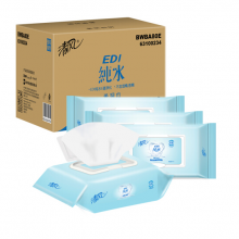 清风 (APP) 湿巾 洁肤柔湿巾 EDI纯水系列 80片*4包 (整箱销售)