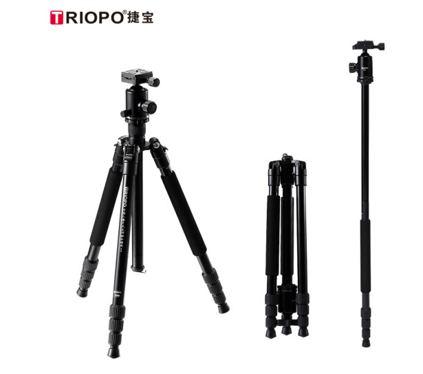 佳能（Canon）单反相机三脚架6D2 80D 6d 5D3 5D4 800D相机便携三角架 捷宝T258摄影三脚架 (铝合金)