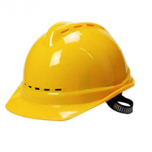 谋福 9520 加厚透气安全帽工程帽 防砸抗冲击建筑防砸安全帽 （V型加厚三面透气安全帽） 黄色可定制