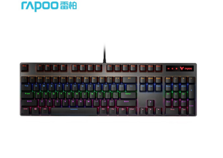 雷柏（Rapoo） V500PRO 机械键盘 有线键盘 游戏键盘 104键混光键盘 吃鸡键盘 电脑键盘 黑色 黑轴