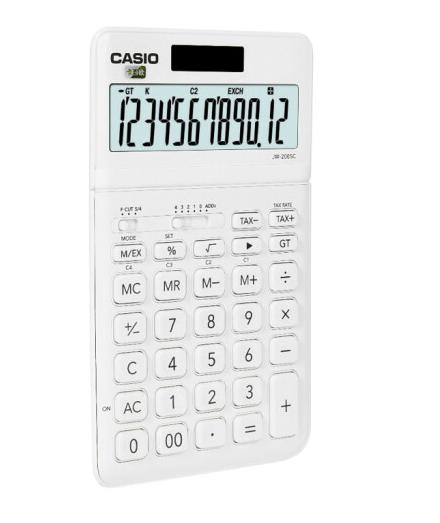 卡西欧（CASIO）时尚办公计算器 瑞雪白 JW-200SC-WE