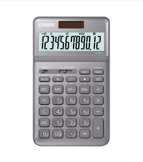 卡西欧（CASIO）stylish时尚计算器 铂晶银 JW-200SC-GY