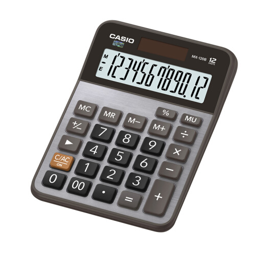 卡西欧（CASIO）MX-120B 商务计算器 小型机 灰色 MX-120BS升级款
