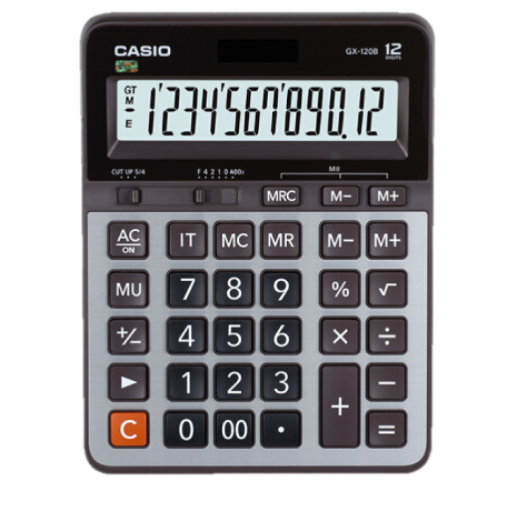 卡西欧（CASIO）GX-120B 商务计算器 超大型机 办公用品 灰色 GX-120S升级款