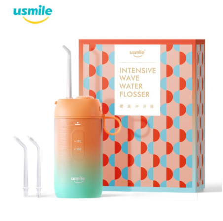 usmile 密浪冲牙器 水牙线 洗牙器 洁牙机 非电动牙刷 便携手持式 橘海