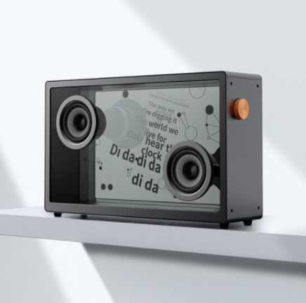 MORRORART 悬浮歌词透明可视化字幕蓝牙音箱台式智能音响家用低音炮hifi扩音器创意礼物 黑色morror art