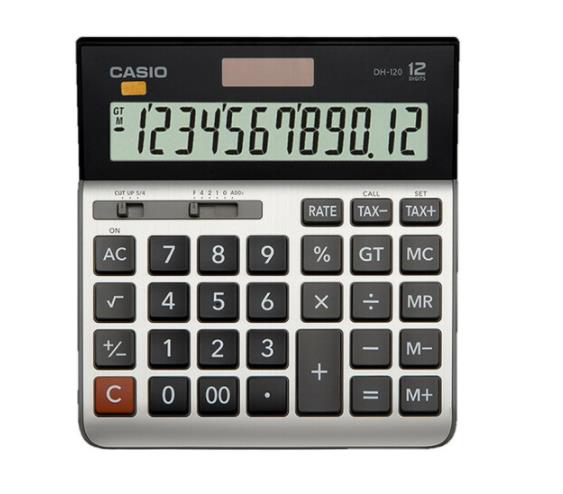 卡西欧（CASIO）DH-120 金属面板宽屏计算器 12位 办公用品