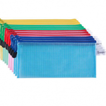 广博(GuangBo)12只装防水票据袋/小号彩色拉链文件袋 单色颜色随机