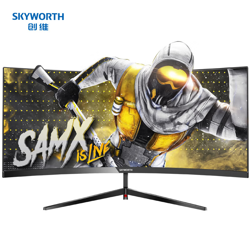 创维（Skyworth）29.5英寸 电竞显示器 WFHD 100Hz 曲面屏 21:9带鱼屏 曲面游戏 家用办公电脑显示器 30C1