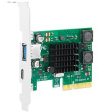 魔羯（MOGE）PCIEx4转USB3.1扩展卡转接卡群控视频采集卡台式机主板PCI-E接口 USB3.1 Type-C接口 MC2022
