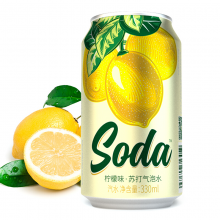 名仁 苏打水汽水 无糖柠檬味气泡水 汽水汤力水饮料 330ml*24罐 整箱装