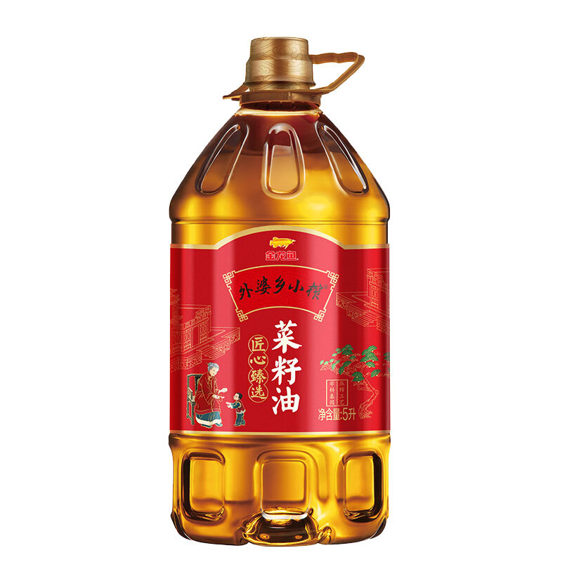金龙鱼外婆乡小榨匠心臻选菜籽油5L(非转) 