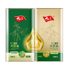 九三食用油 非转基因压榨大豆油 精榨+鲜榨大豆油5L*2桶 10L